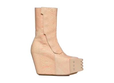 Rick Owens SS26 Grilled Moto Wedge Python "Sand/Coral"