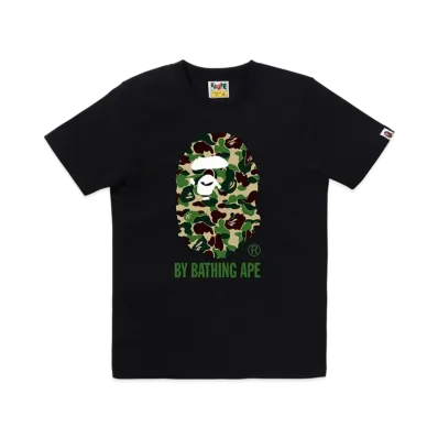 A BATHING APE Abc Camo By Bathing Tee "Black/Green"