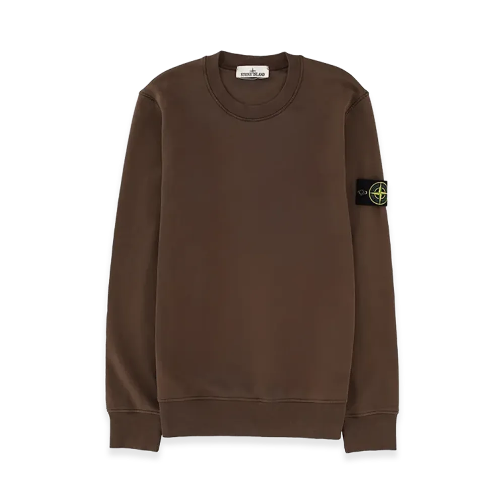 Stone Island Regular Fit Medium-Weight Cotton Crewneck Sweatshirt With Raglan Sleeves "Brown"