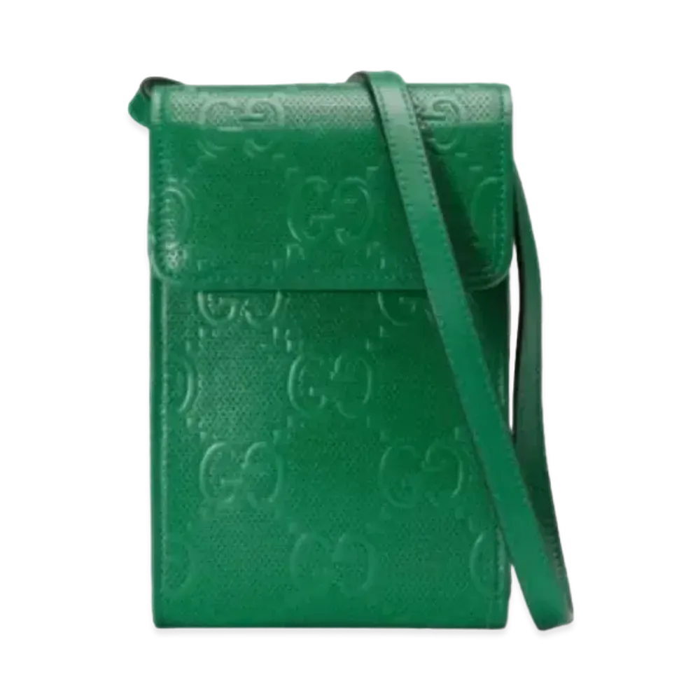 GUCCI GG Embossed Shoulder Pack "Green"