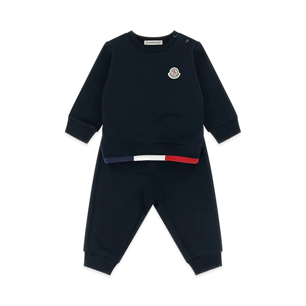 MONCLER Kids Tricolor Hem Sweatshirt And Joggers "Dark Blue"