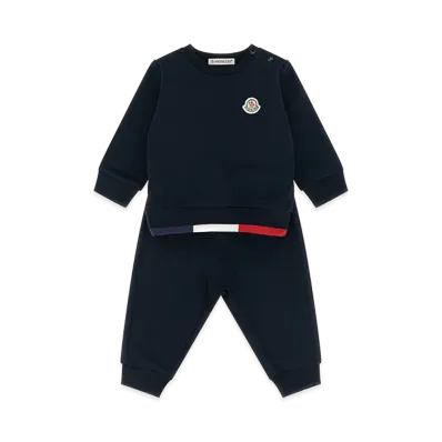 MONCLER Kids Tricolor Hem Sweatshirt And Joggers "Dark Blue"