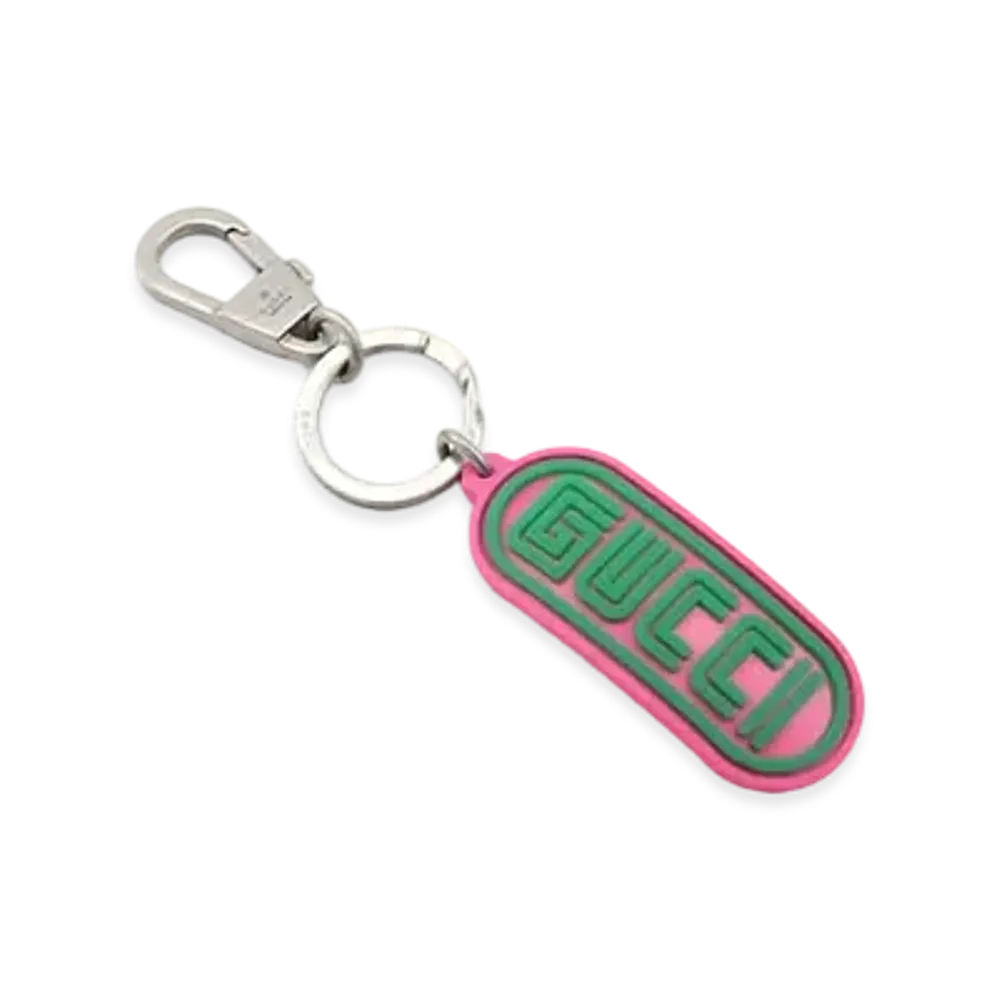 GUCCI × SEGA Collaboration Font Rubber Key Ring "Green/Pink"