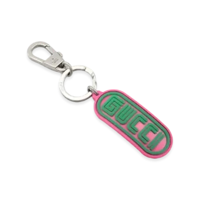 GUCCI × SEGA Collaboration Font Rubber Key Ring "Green/Pink"