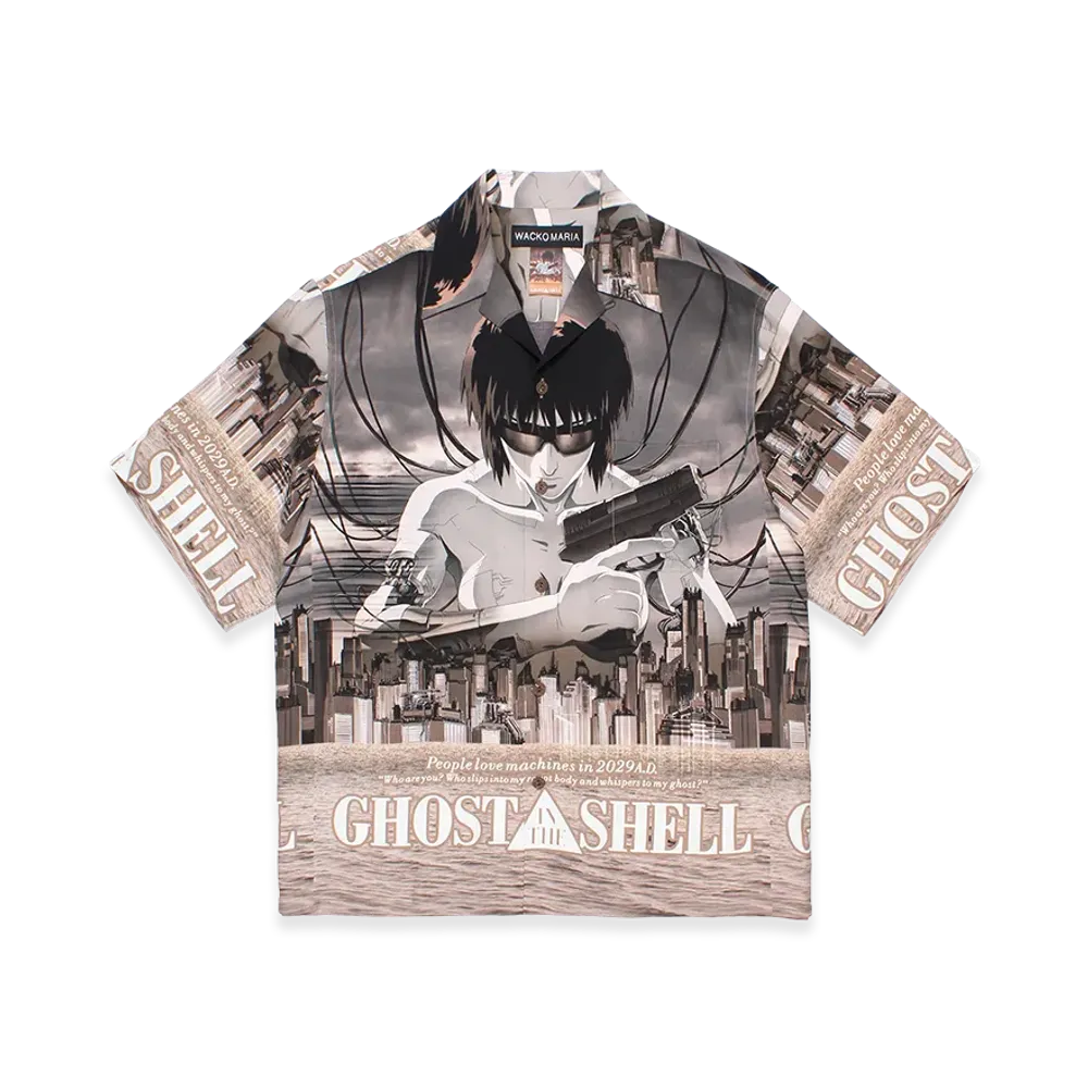 WACKO MARIA x Ghost In The Shell Hawaiian Shirt "Beige"