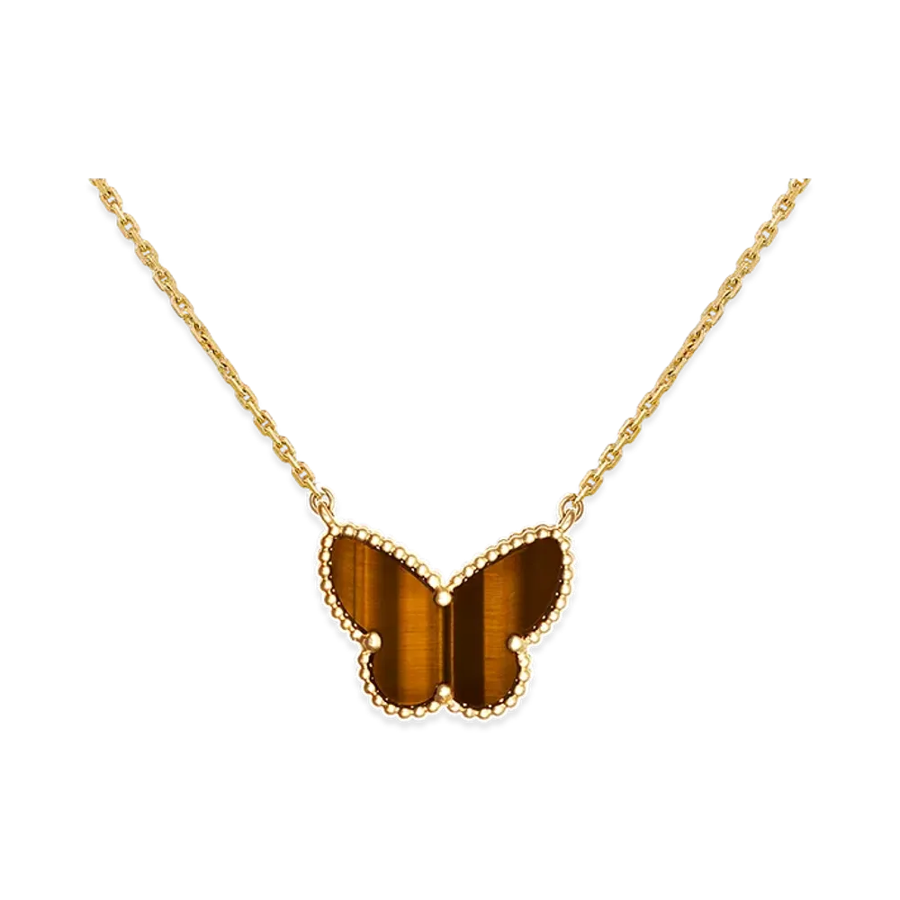 Van Cleef & Arpels Lucky Alhambra Papillon pendant "18K Yellow gold/Tiger's eye"