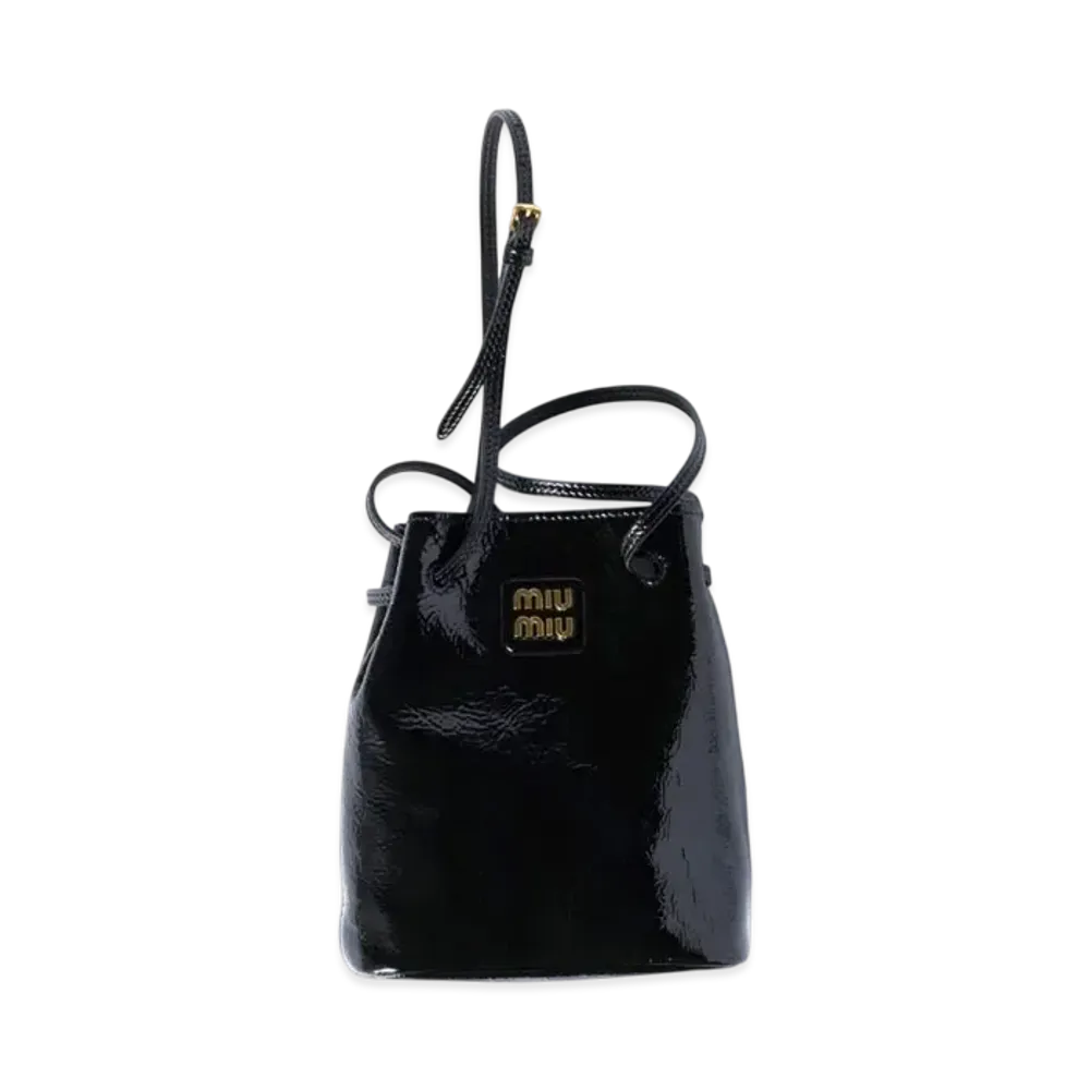 MIUMIU Naplak Patent Leather Pouch "Black"