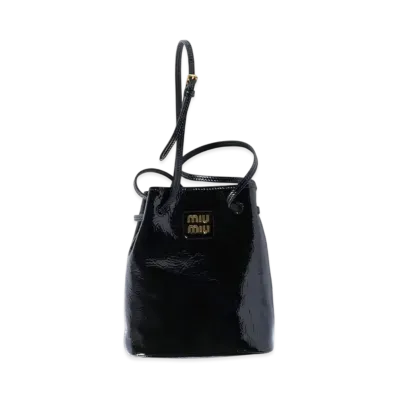 MIUMIU Naplak Patent Leather Pouch "Black"