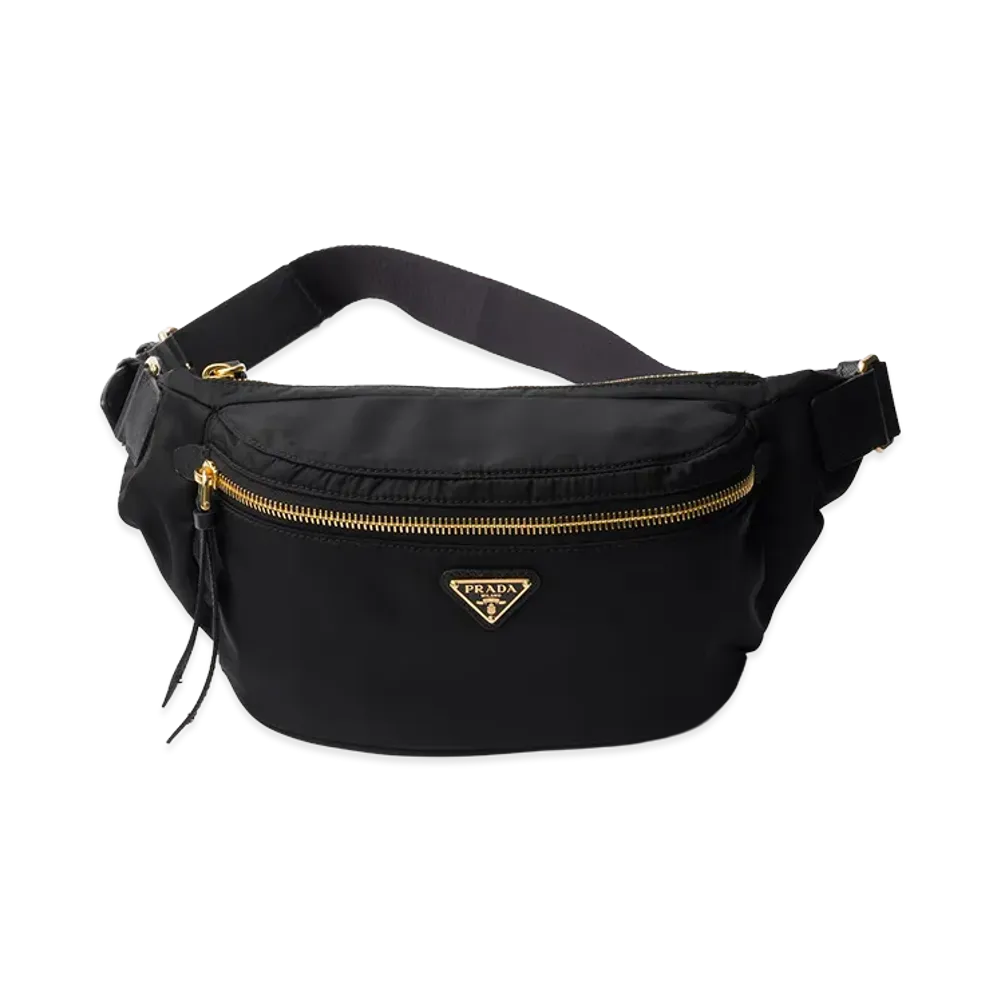 PRADA Re-Nylon x Saffiano Leather Belt Bag "Black"