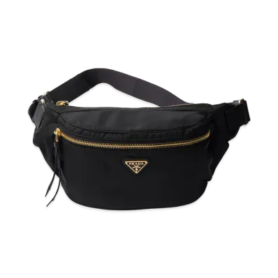 PRADA Re-Nylon x Saffiano Leather Belt Bag "Black"