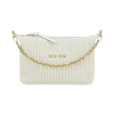 MIU MIU Miu Spirit Matelasse Leather Mini Bag "White"