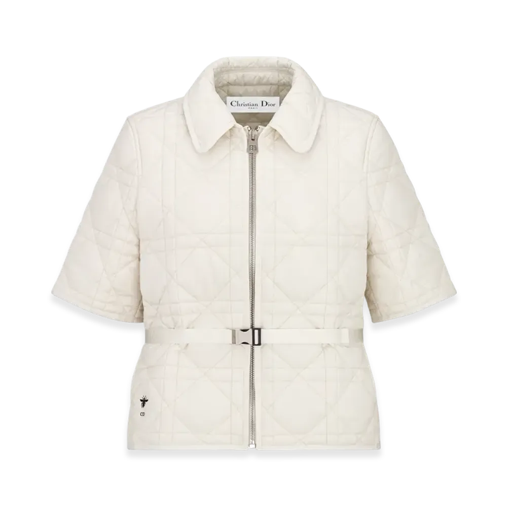 Dior Women's Quilted Technical Taffeta Macrocannage S/S Peacoat "Ecru"
