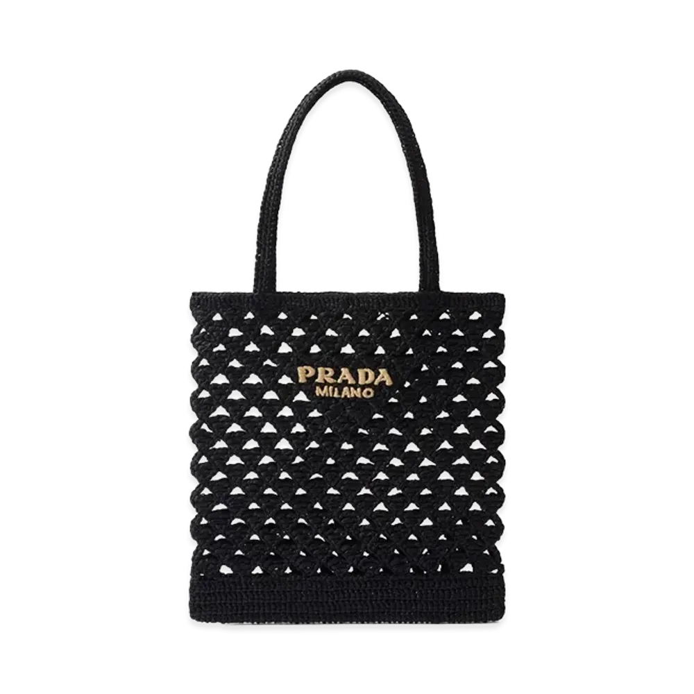 PRADA Women's Straw Handbag "Black"
