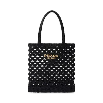PRADA Women's Straw Handbag "Black"