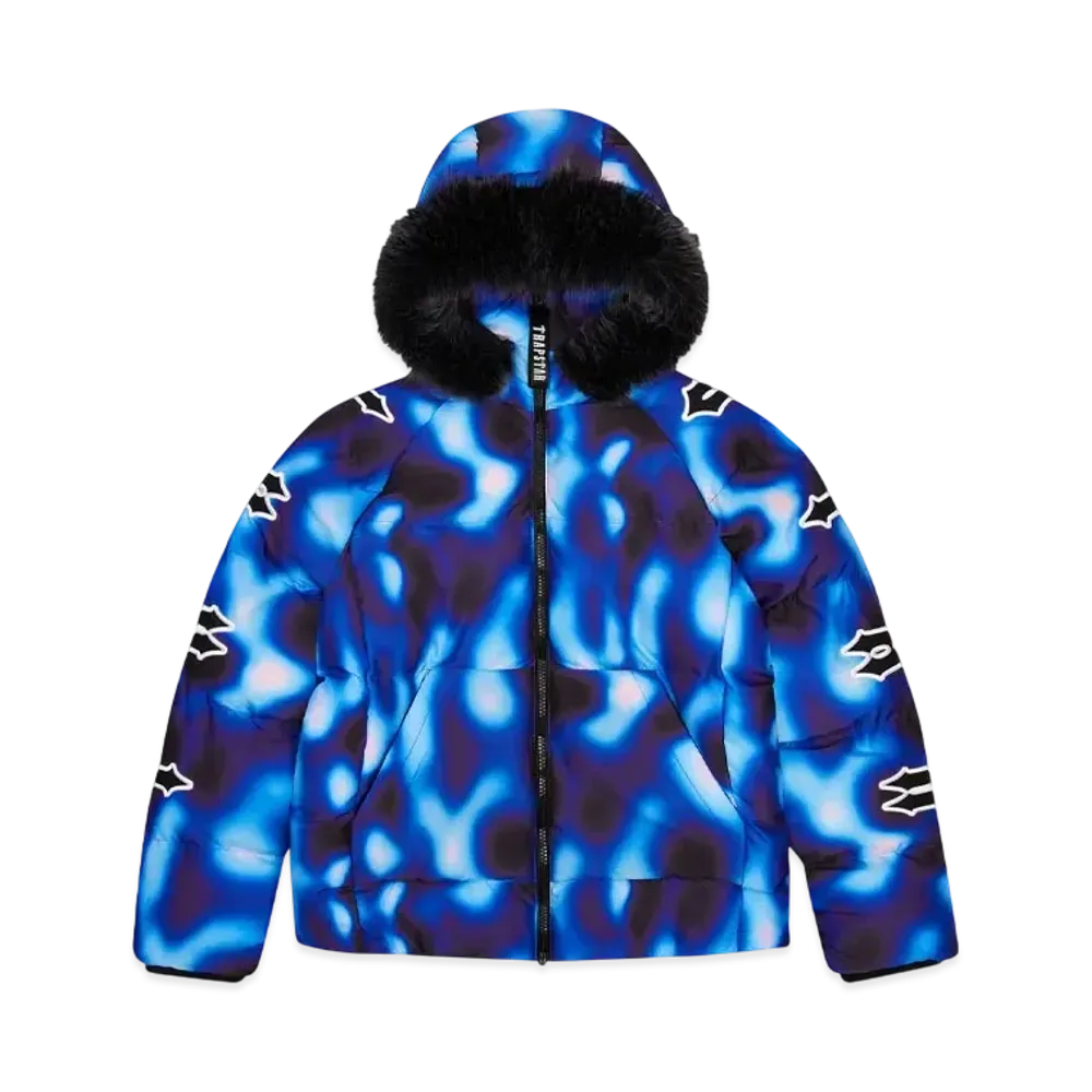 TRAPSTAR Hooded Irongate Sleeve Puffer "Black/Blue"