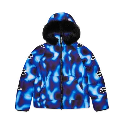 TRAPSTAR Hooded Irongate Sleeve Puffer "Black/Blue"