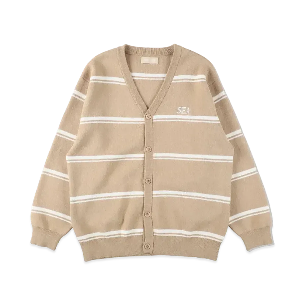 WIND AND SEA Cotton Cashmere Knit Cardigan "Beige"