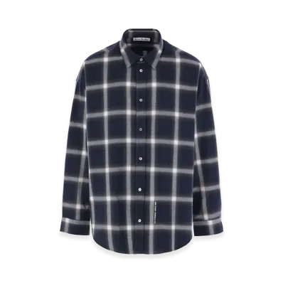 Acne Studios Checked Cotton Shirt "Blue"