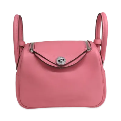 Hermes Lindy Swift Leather Hand Bag "Rose Azalee"