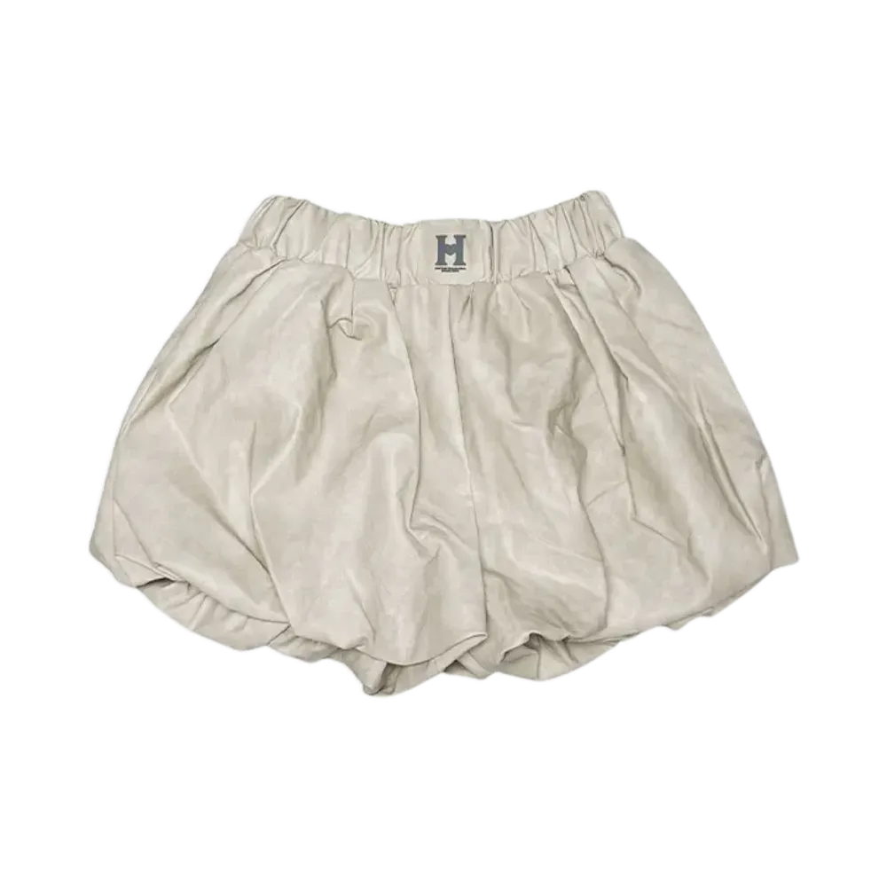 HTH faux leather balloon shorts "LIGHT GRAY"