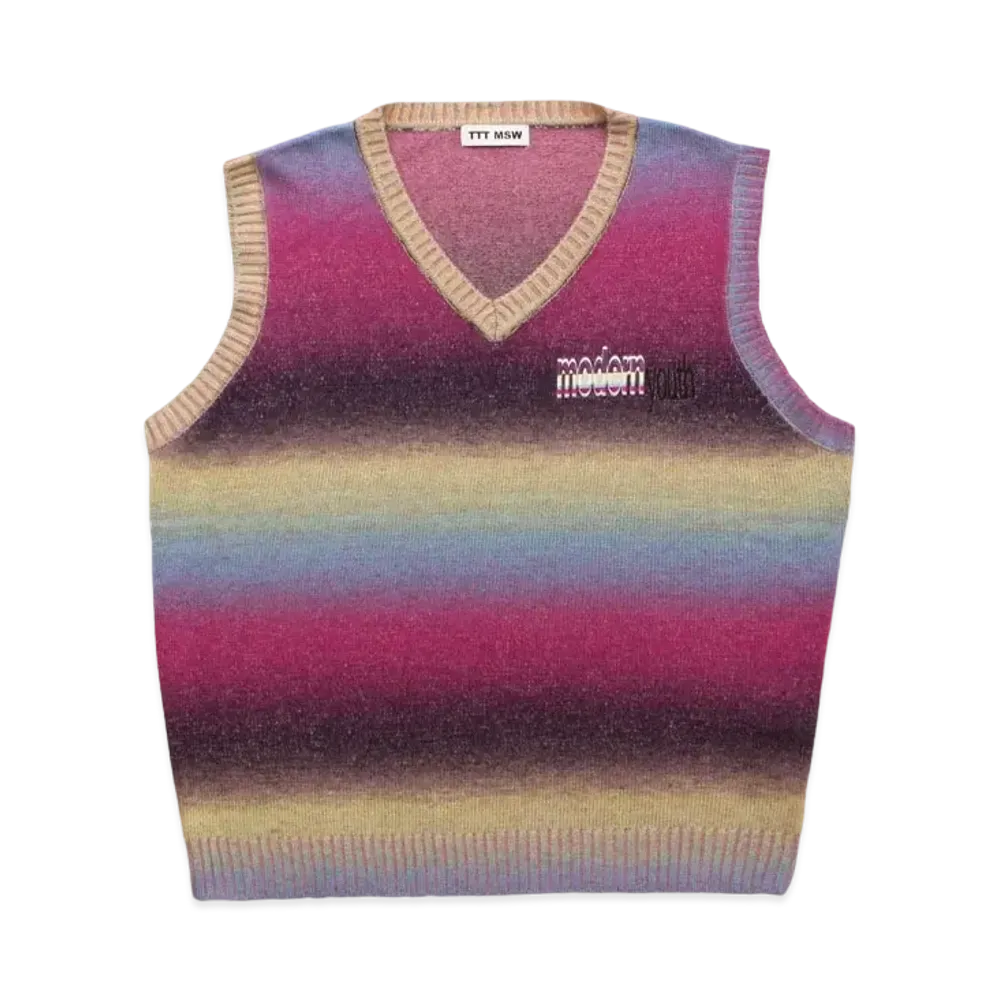 TTT MSW KASURI Knit Vest "Purple"