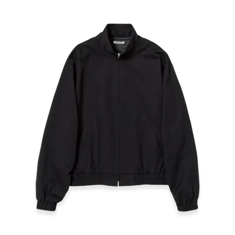 AURALEE Washed Finx Silk Chambray Blouson "Black Chambray"