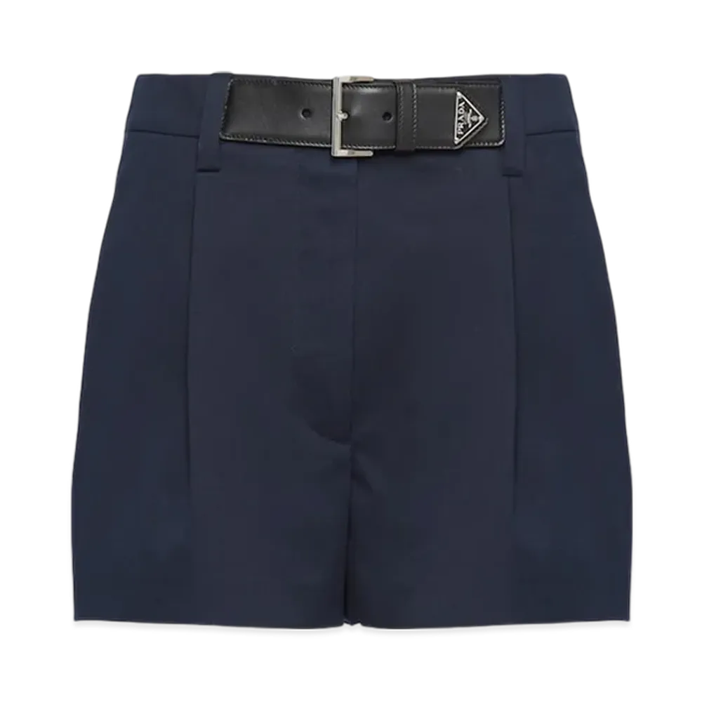 PRADA Women's Gabardine Shorts "Navy"