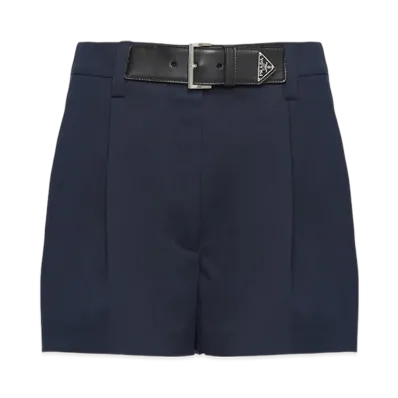 PRADA Women's Gabardine Shorts "Navy"
