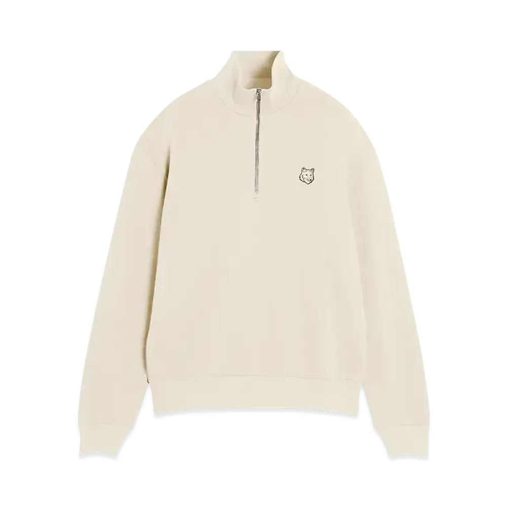 Maison Kitsune Bold Fox Head Patch Comfort Half Zip Sweatshirt "Smoke"