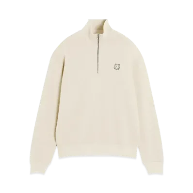 Maison Kitsune Bold Fox Head Patch Comfort Half Zip Sweatshirt "Smoke"