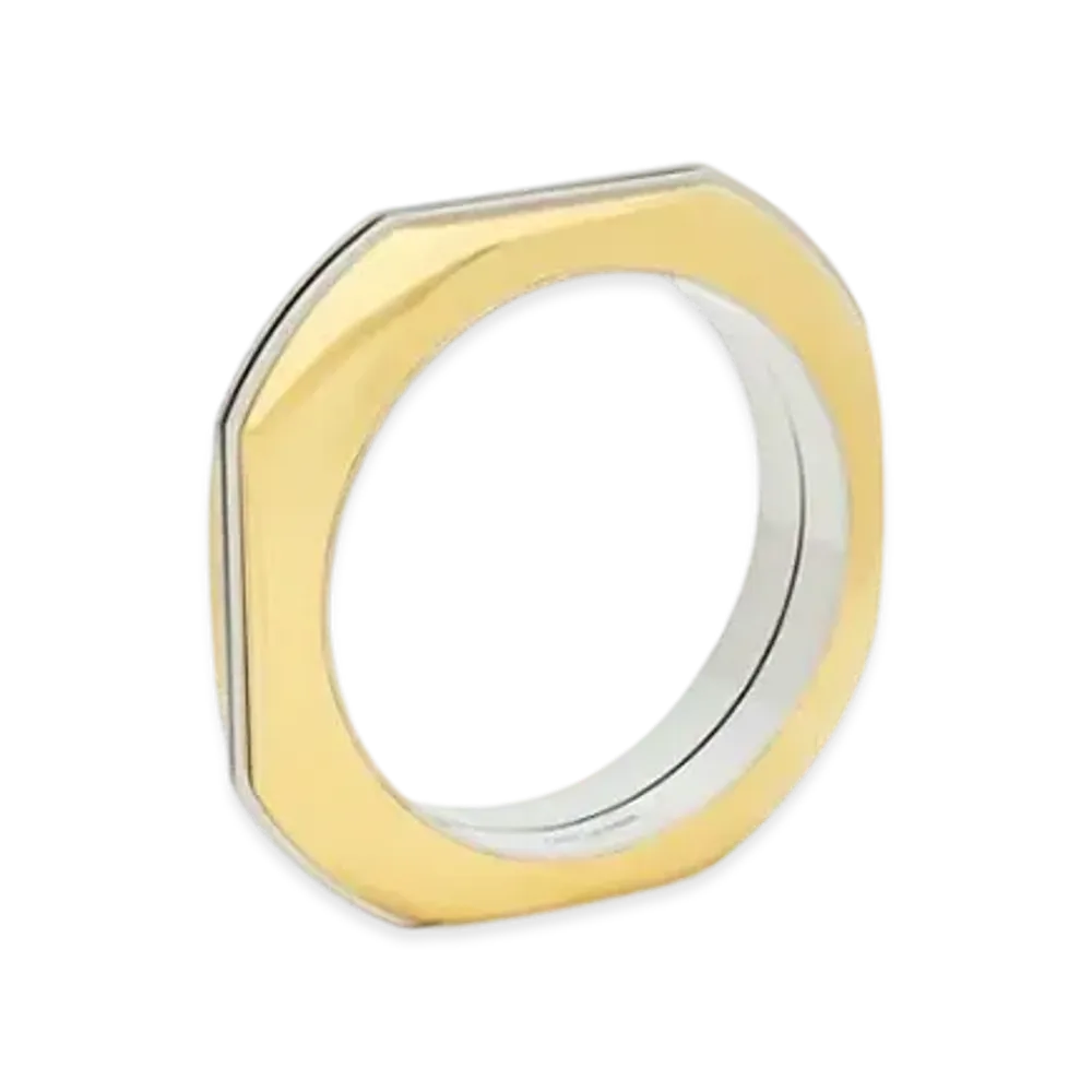 Saint Laurent Split Hexagon Bangle in Metal "Gold/Palladium"
