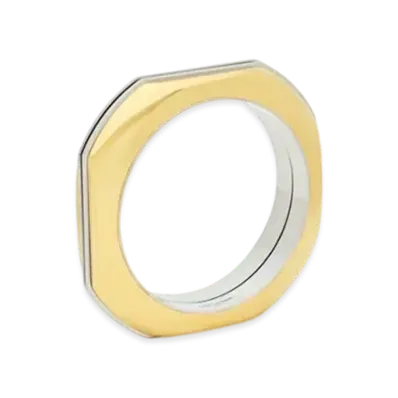 Saint Laurent Split Hexagon Bangle in Metal "Gold/Palladium"