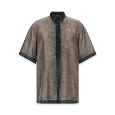 DRIES VAN NOTEN Silk Shirt With Shaded Effect "Blue"