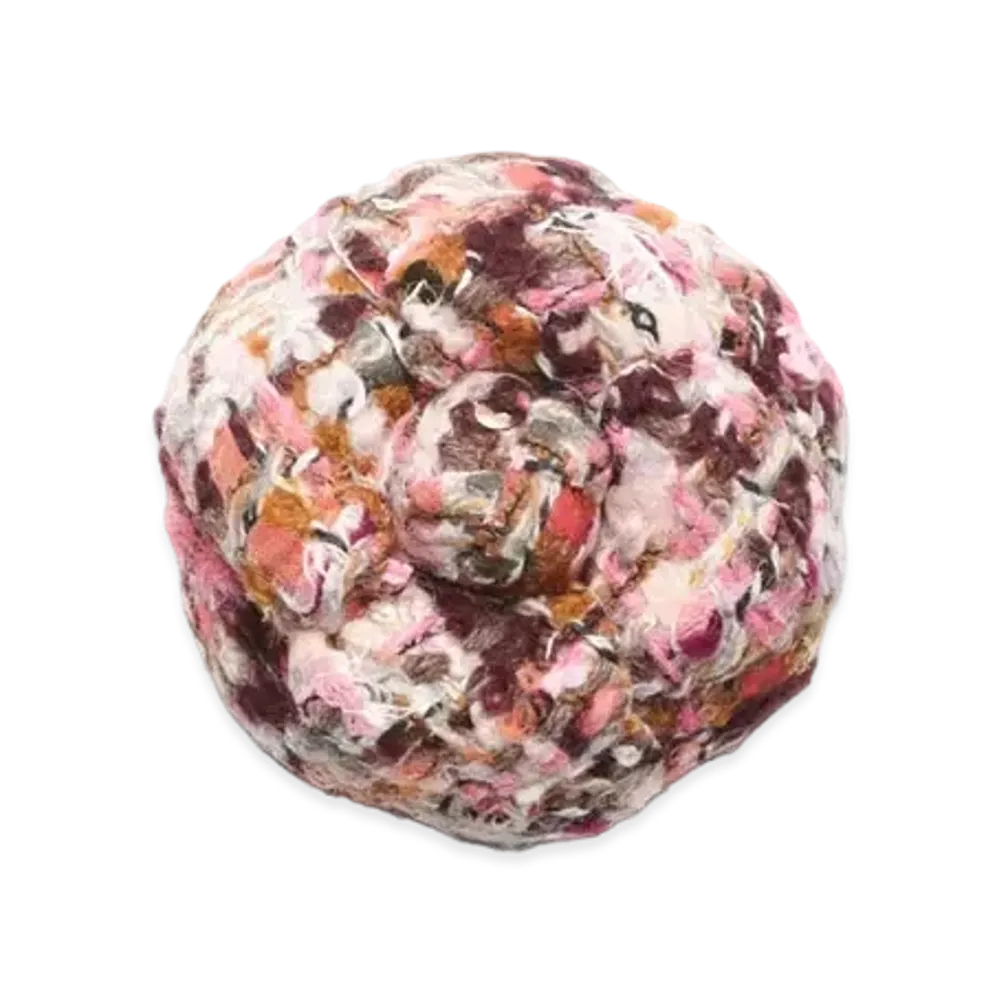 CHANEL Camellia Cotton & Wool Tweed "Burgundy/Pink/Beige/Grey"
