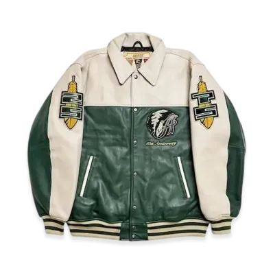 STABRIDGE x Avirex Varsity Jacket "Chief Rocka" "Green/Natural"