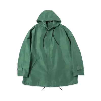 AURALEE Silk Polyester Grosgrain Hooded Blouson "Green"