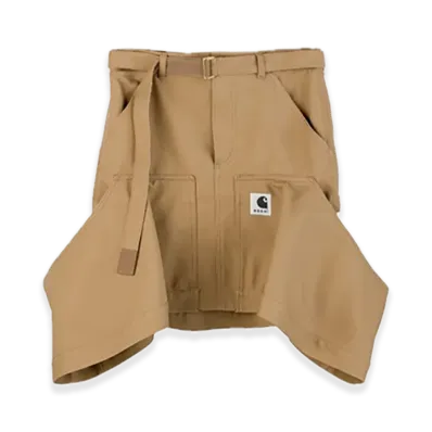 sacai x Carhartt WIP Women's Duck Skirt (ISETAN Shinjuku Exclusive) "Beige"