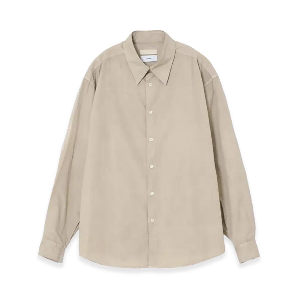YOKE x Graphpaper Suvin Gold Cotton Poplin Pigment Dyed Regular Collar Shirt "Greige"
