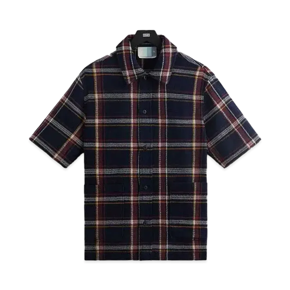 Kith Shadow Plaid Boxy Collared Overshirt "Nocturnal"