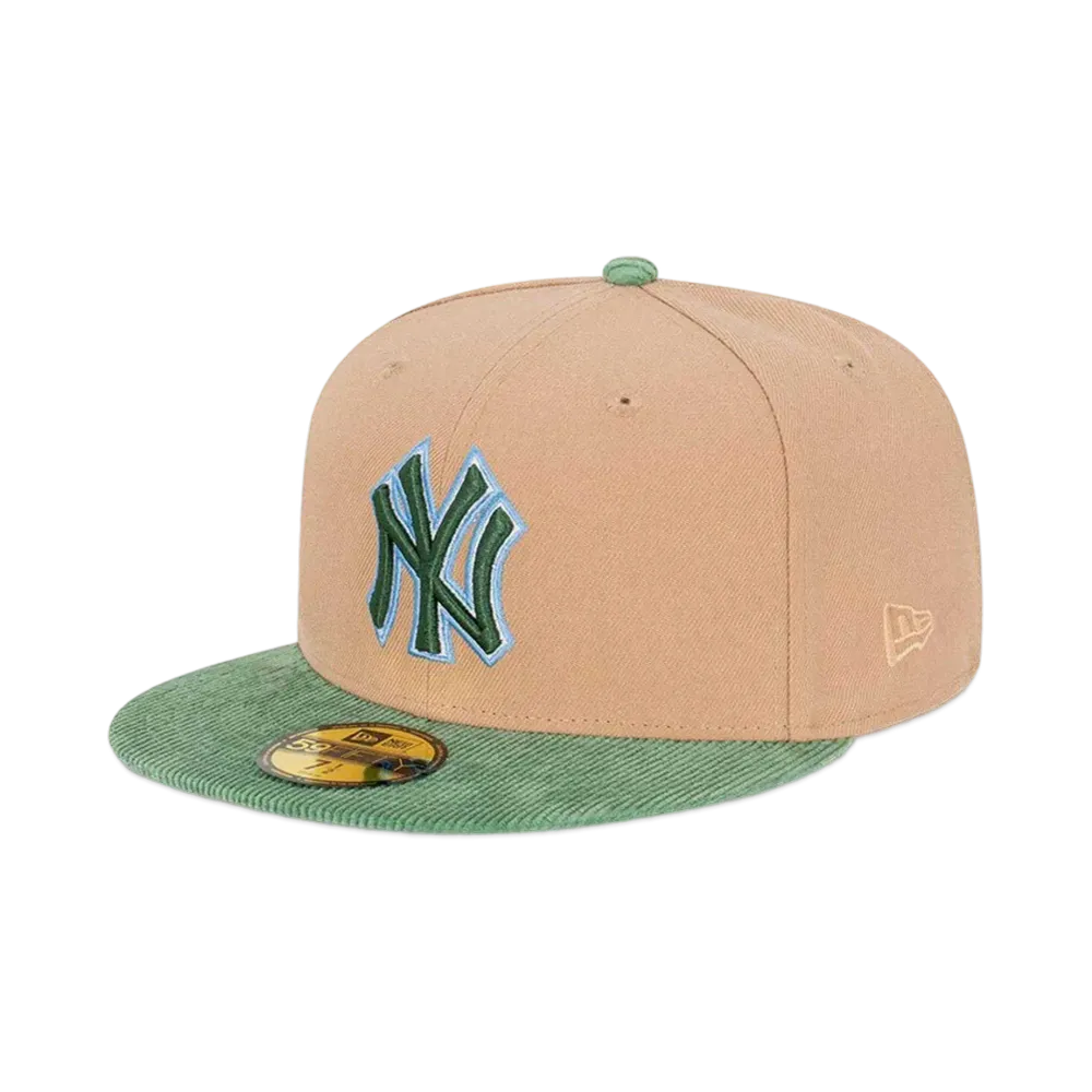 NEW ERA 59Fifty Oasis Corduroy New York Yankees Green Corduroy Visor "Beige"