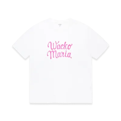 WACKO MARIA Washed Heavy Weight T-Shirt "White/Pink"