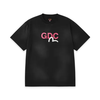 GDC x EVISU Dirty Washed Logo Tee "Black"