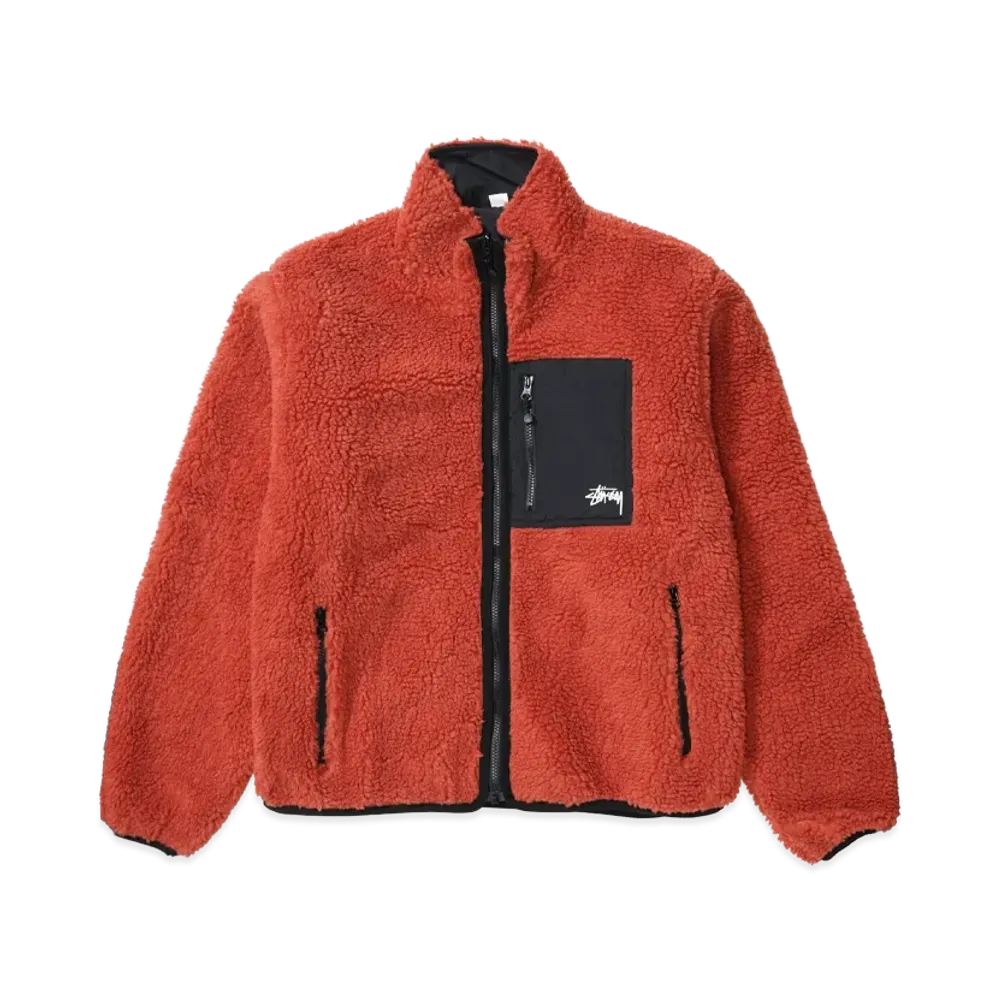 Stussy Sherpa Reversible Jacket "Terracotta"