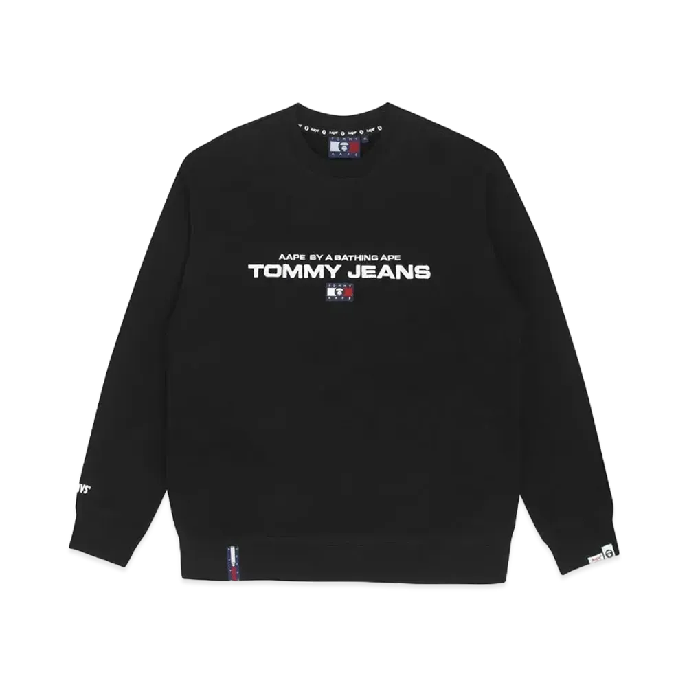 AAPE x Tommy Crew Neck Logo Sweater "Black"