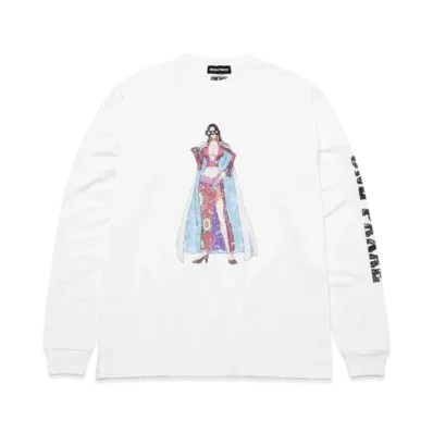 GOD SELECTION XXX x ONE PIECE LONG SLEEVE T-SHIRT GX-S21-LT-02 "White"