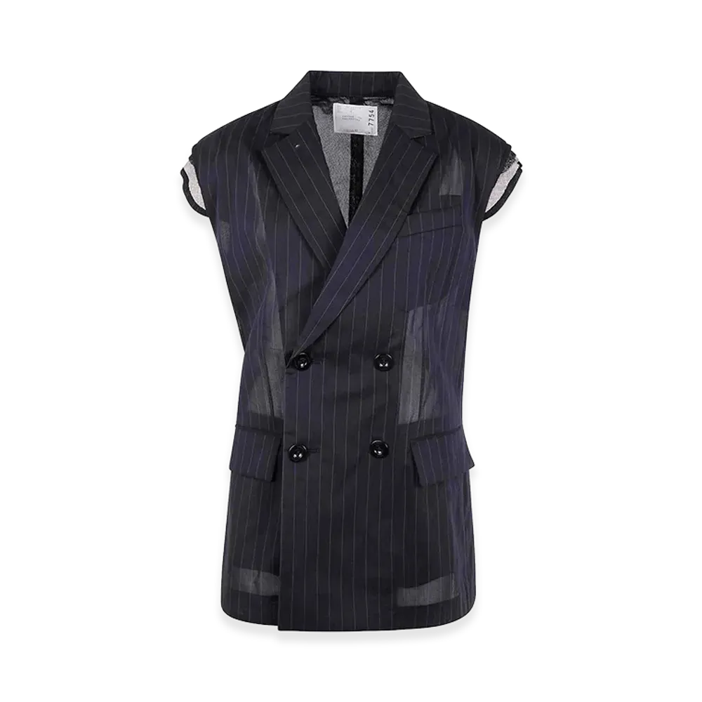 sacai Women's High Twist Voile Vest "Black"