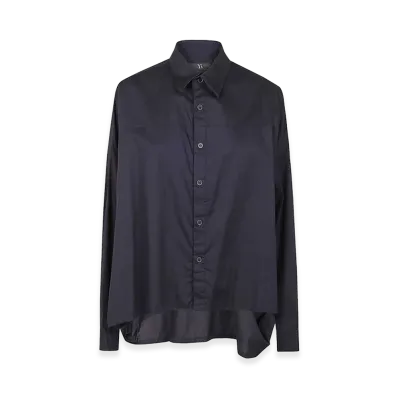 Yohji Yamamoto Women's Cotton Shirt "Dark Blue"