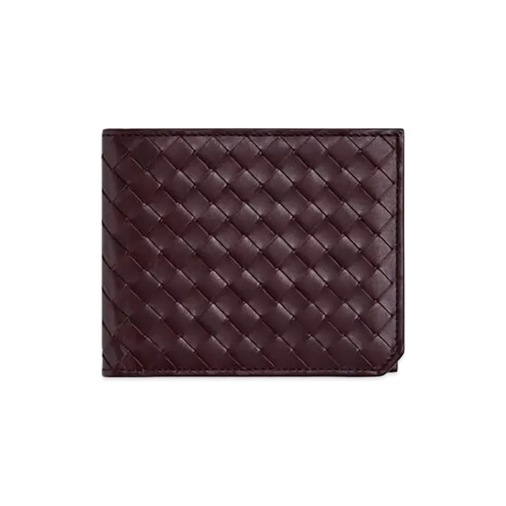 Bottega Veneta Intrecciato Piccolo Bi-fold Wallet "Dark Barolo"