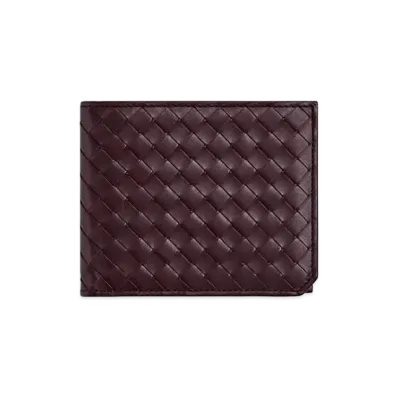 Bottega Veneta Intrecciato Piccolo Bi-fold Wallet "Dark Barolo"