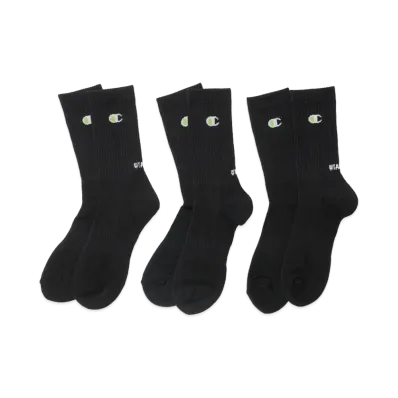 WTAPS x Champion Academy Sox 3 Pack "Black"